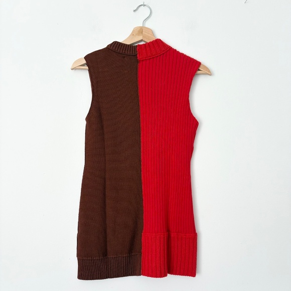 Marina moscone wool-silk blend patchwork sleeveless sweater - Picture 6 of 7